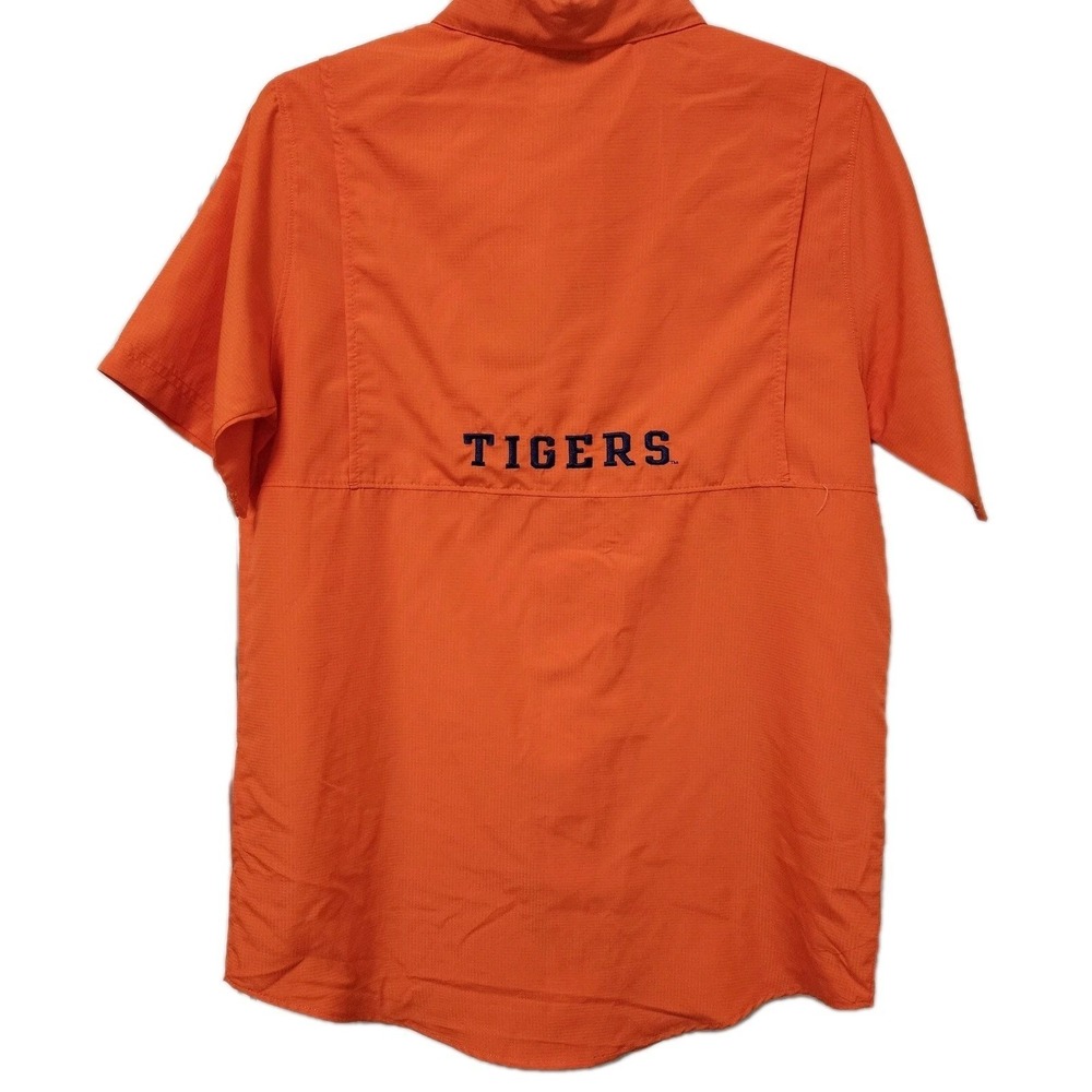Proedge Fishing Shirt Mens S Orange Clemson Tigers UPF‎ 50+ Ripstop Button Down
